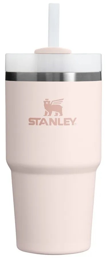 Világos rózsaszín rozsdamentes acél termosz szívószállal 600 ml Quencher H2.0 FlowState Tumbler Rose Quartz – Stanley