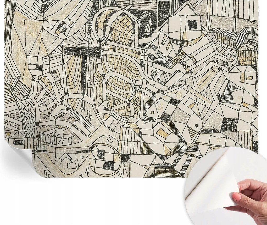 Öntapadós tapéta 3D fali furnér geometrikus absztrakt 208x146 cm