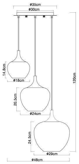 Globo 15548-3HG - Csillár zsinóron MAXY 3xE27/40W/230V réz