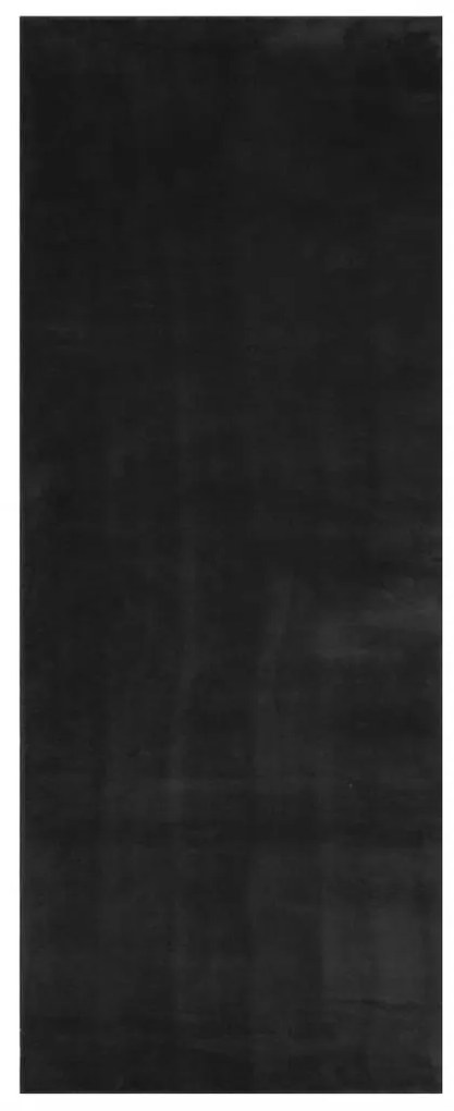 HUARTE fekete rövid szálú puha és mosható szőnyeg 80 x 200 cm