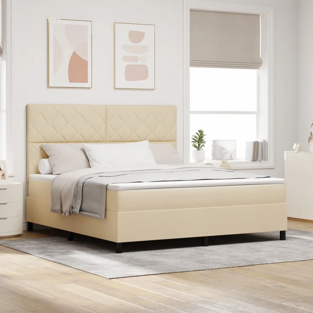 Boxspring ágy matraccal bézs szövet