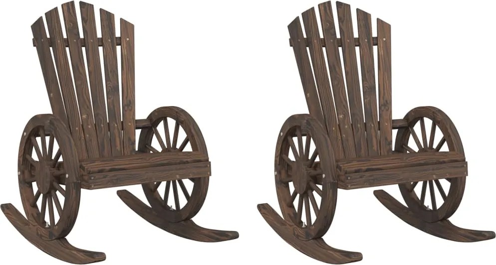 vidaXL 2 db tömör fenyőfa Adirondack hintaszék