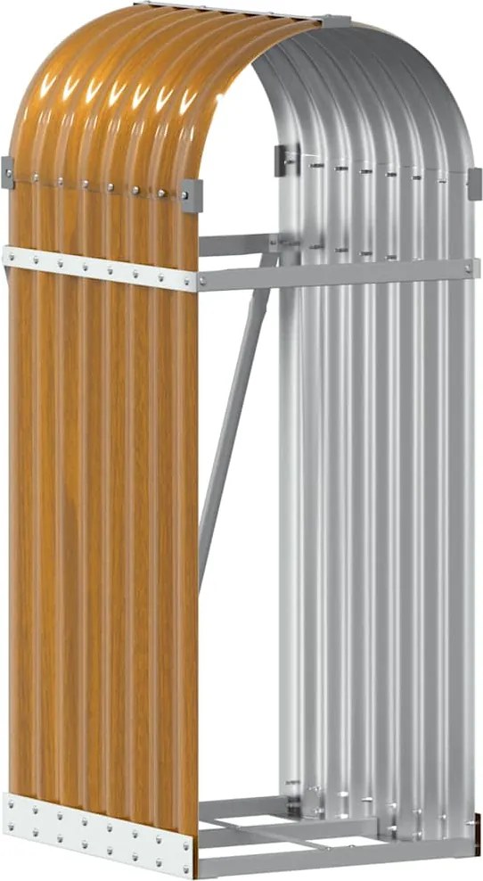 vidaXL fautánzatú horganyzott acél rönktartó 40 x 45 x 100 cm