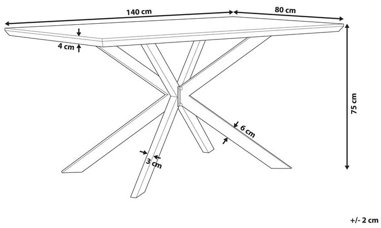 Stílusos Betonhatású Étkezőasztal 140 x 80 cm SPECTRA Beliani