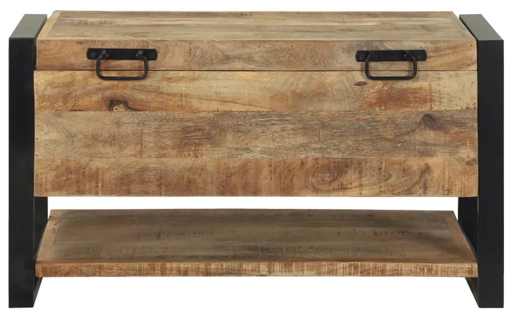 vidaXL Tároló Doboz tárolóval Barna 80 x 35 x 45 cm Tömör mangófa