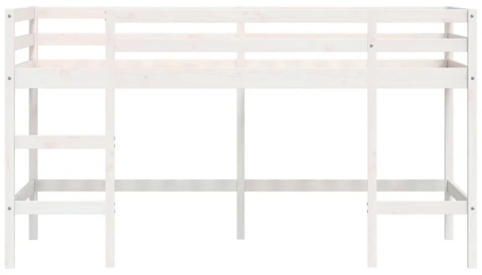 fehér tömör fenyőfa gyerek galériaágy létrával 80 x 200 cm