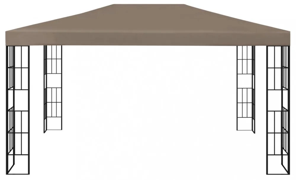 tópszínű pavilon LED fényfüzérrel 4 x 3 m