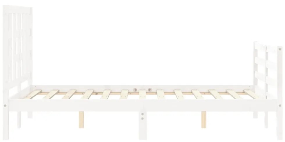 fehér tömör fa ágykeret fejtámlával 120 x 200 cm