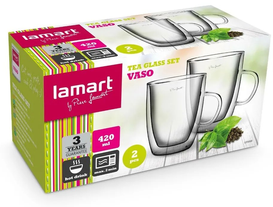 Lamart LT9008 pohárkészlet Tea Vaso, 420 ml, 2 db