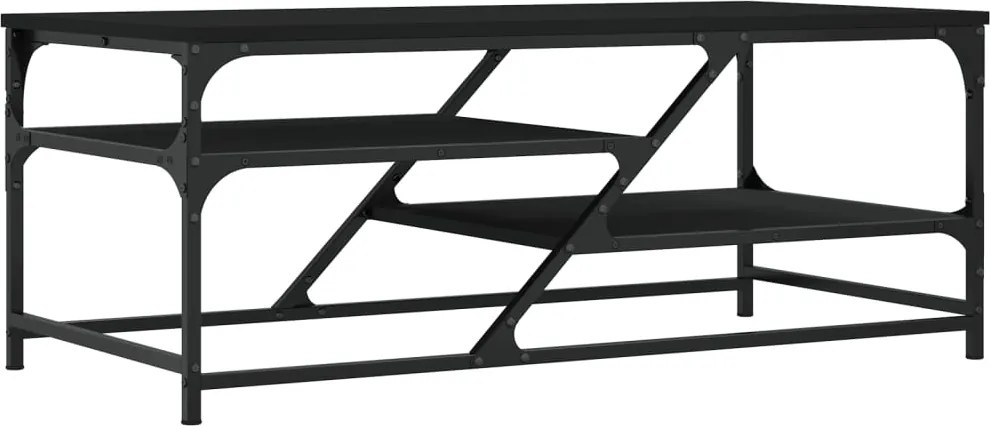 vidaXL fekete szerelt fa dohányzóasztal 100 x 49 x 40 cm