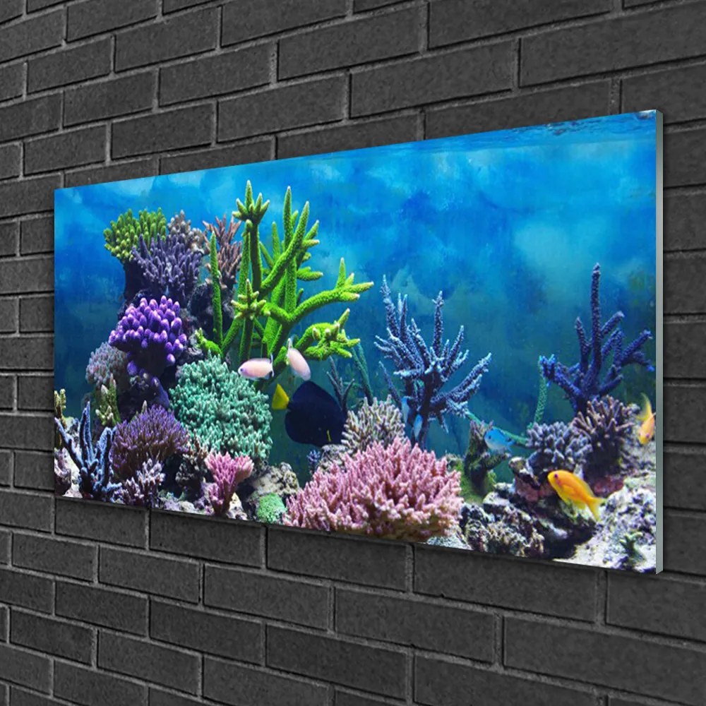 Üvegkép Akváriumi halak a víz alatt 120x60cm