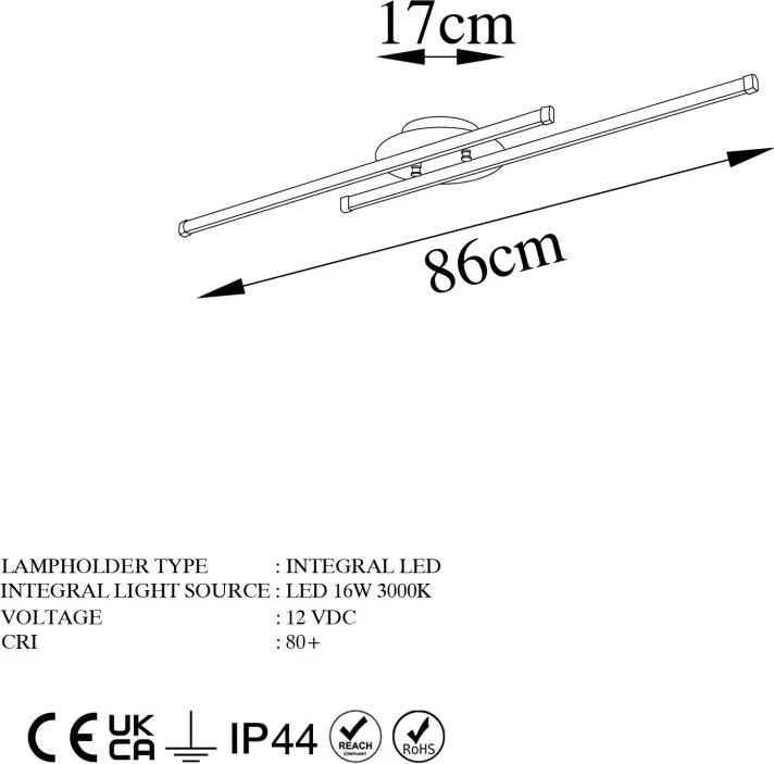 Umut 13296 fekete fém LED függőlámpa, 86 x 17 cm