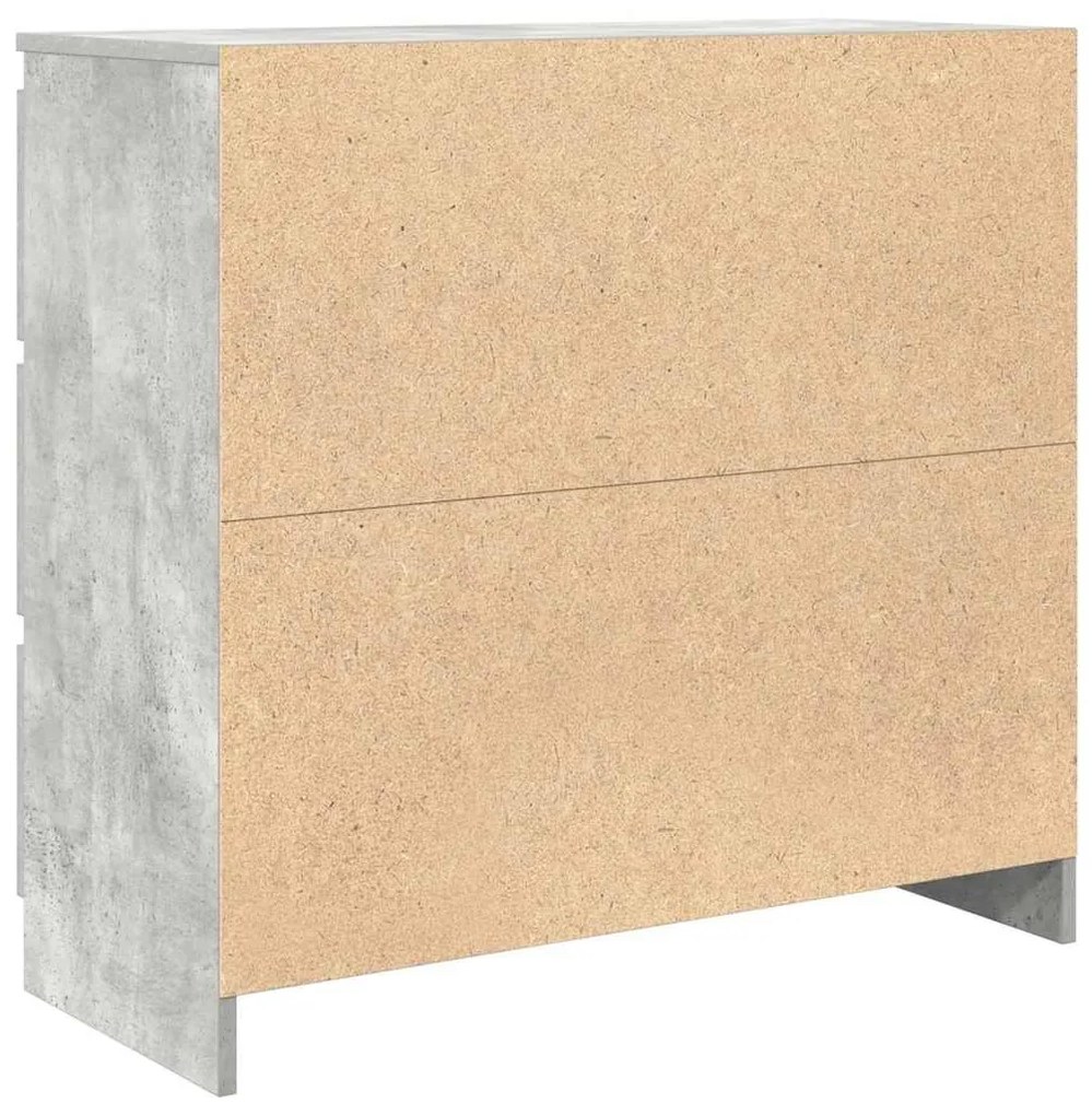 betonszürke szerelt fa tálalószekrény 80x35x76 cm