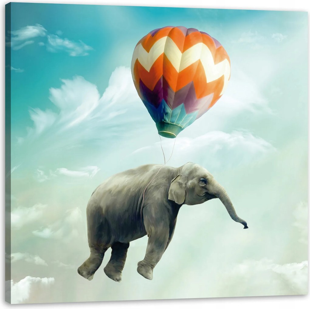 Vászonkép Absztrakt Repülő elefánt Művészet 50X50 cm
