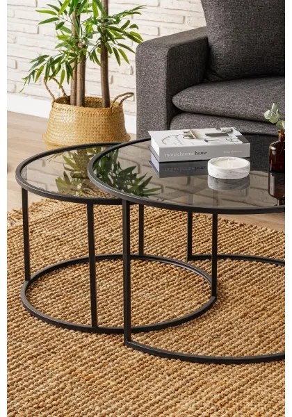 KÉSZLET 2x TOKYO konferenciasztal, átmérő 60/80 cm, fekete