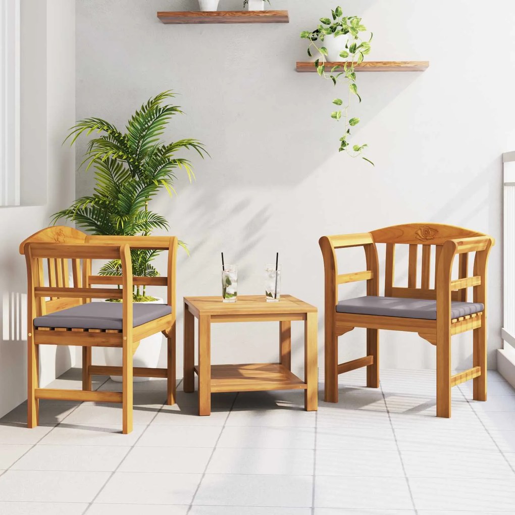 vidaXL Rózsapad Természetes 68,5 x 46 x 82,5 cm Tömör Akácfa