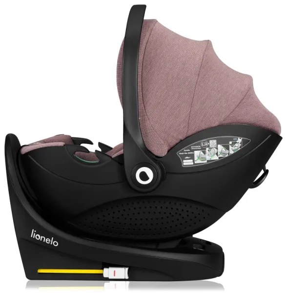 Lionelo - Forgatható autósülés alappal MOXIE SET i-Size 40-87 cm rózsaszín-mályva