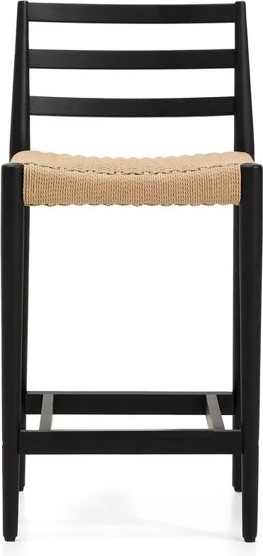 Fekete-natúr színű tölgyfa bárszék (ülésmagasság 65 cm) Analy – Kave Home