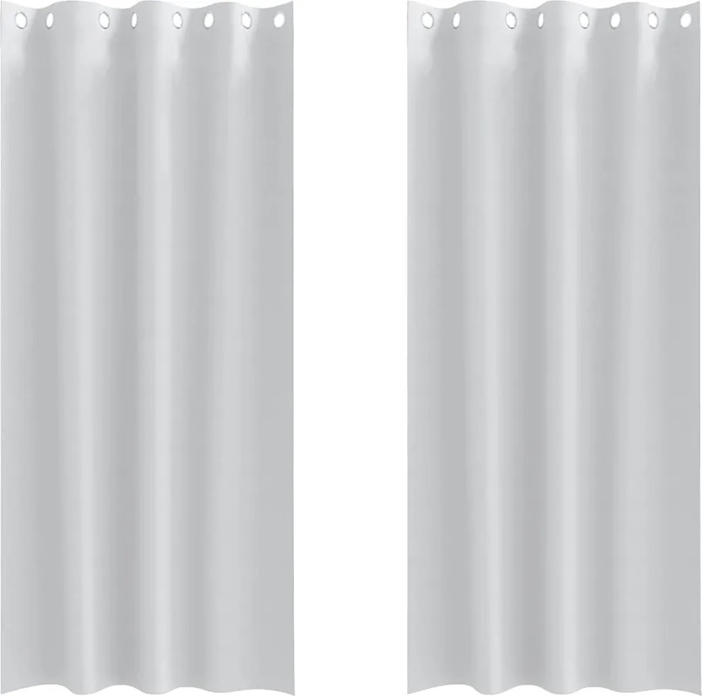 vidaXL Fekete Függöny Gyűrűkkel 2 pcs Halvány szürke 245 x 140 cm