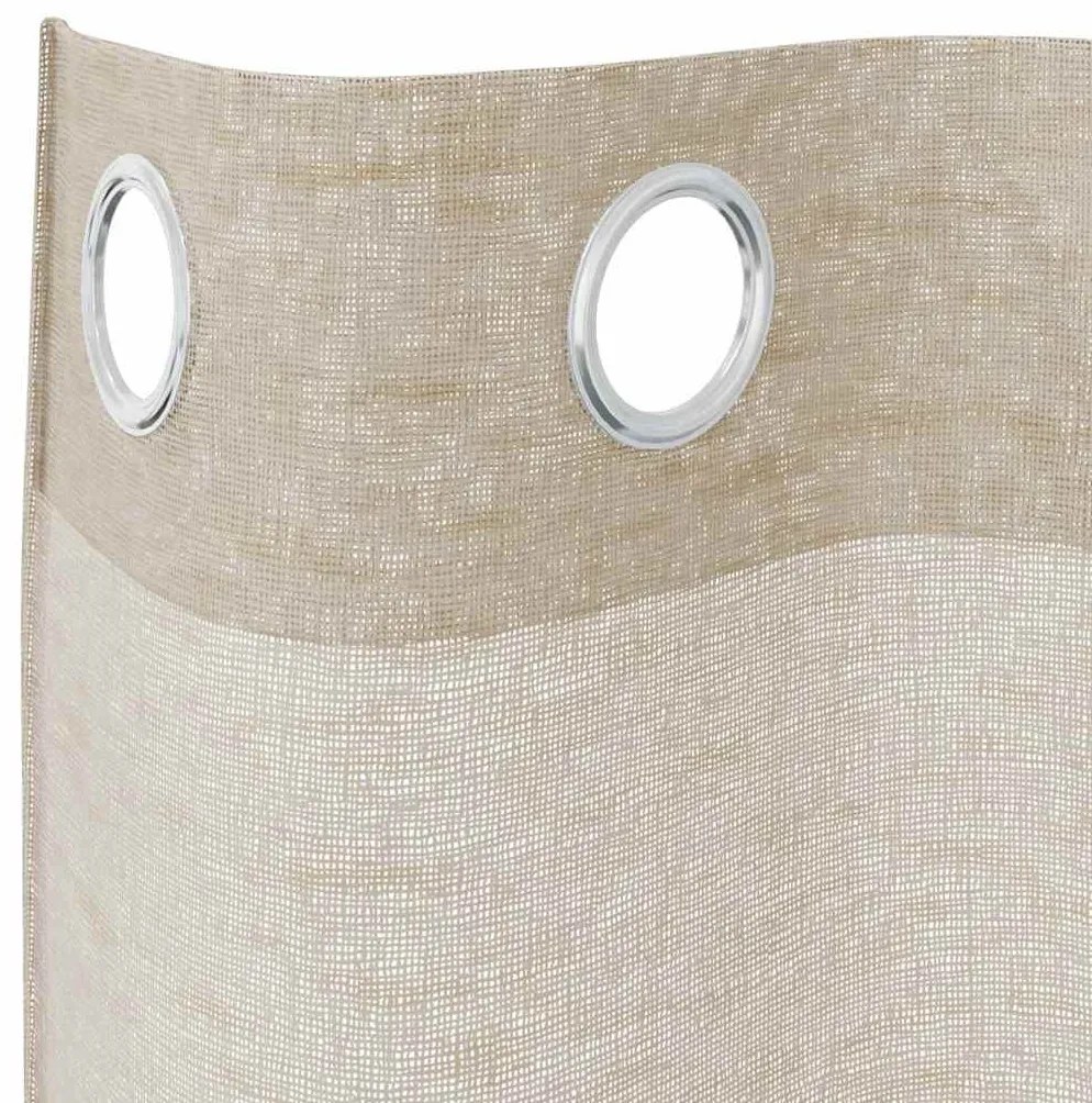 Függönyök függönyökkel 2 pcs Homokszín 140x175cm Poliészter