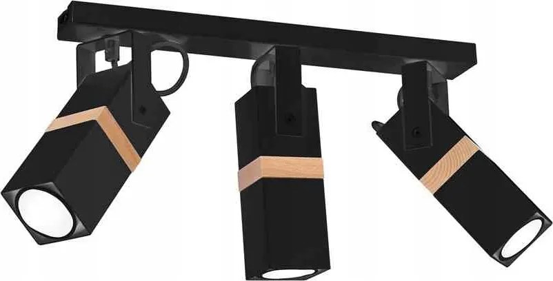 Mennyezeti lámpa Vidar Black 3xGU10