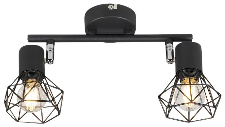 Art Deco állítható reflektor fekete 2-lámpás - Mosh 2