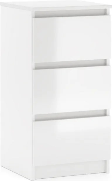 SIMPLE Komoda 40 3S biały/biały połysk
