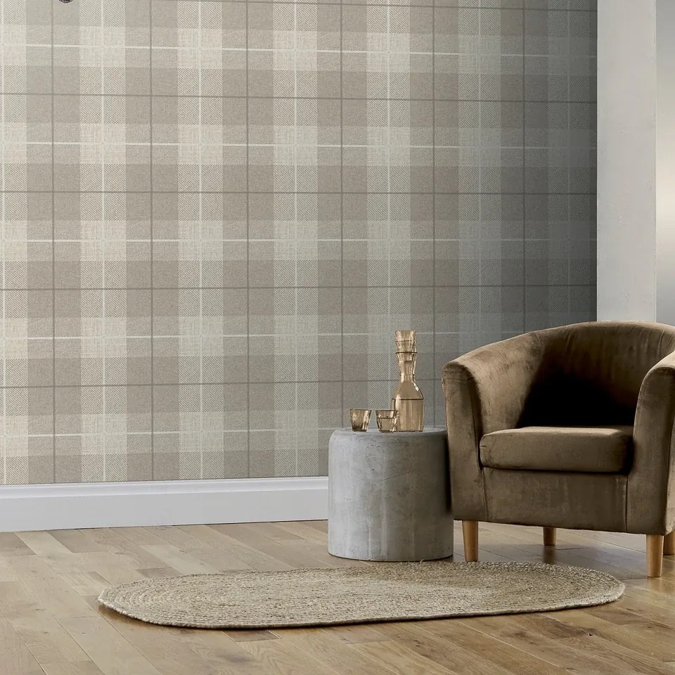 Arthouse Signature 1 Country Tartan bézs kockás vlies tapéta – 294903