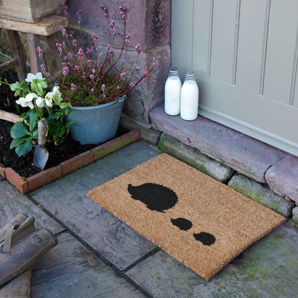 Kókuszrost lábtörlő 40x60 cm Hedgehog Family – Artsy Doormats