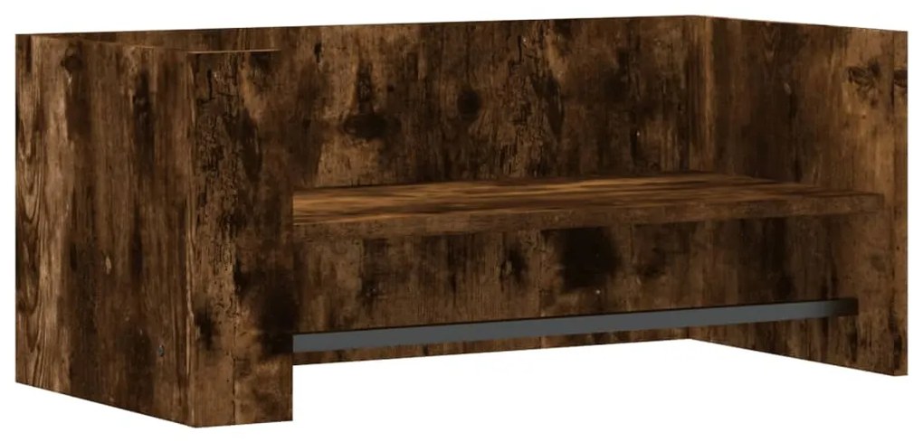 füstölt tölgy színű szerelt fa fali polc 70,5x35x30,5 cm