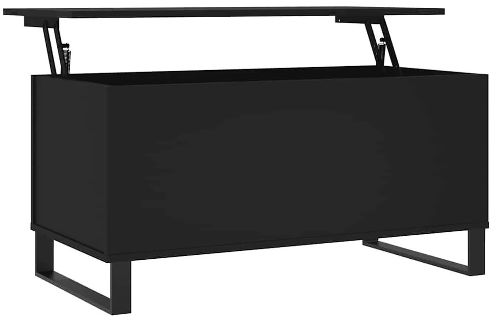 Fekete szerelt fa dohányzóasztal 90x44,5x45 cm