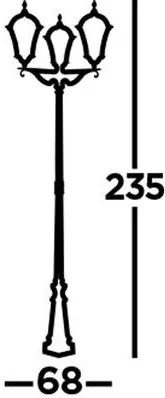 Kültéri Kandeláber Barna CAPRI SEARCHLIGHT 1569-3