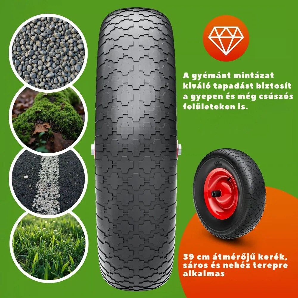 GREG talicska műanyag káddal, max. 100l/250kg, zöld/fekete Gardebruk