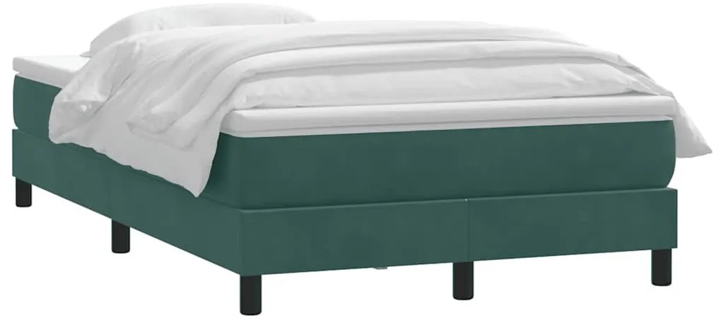 vidaXL sötétzöld bársony rugós ágy matraccal 120x220 cm