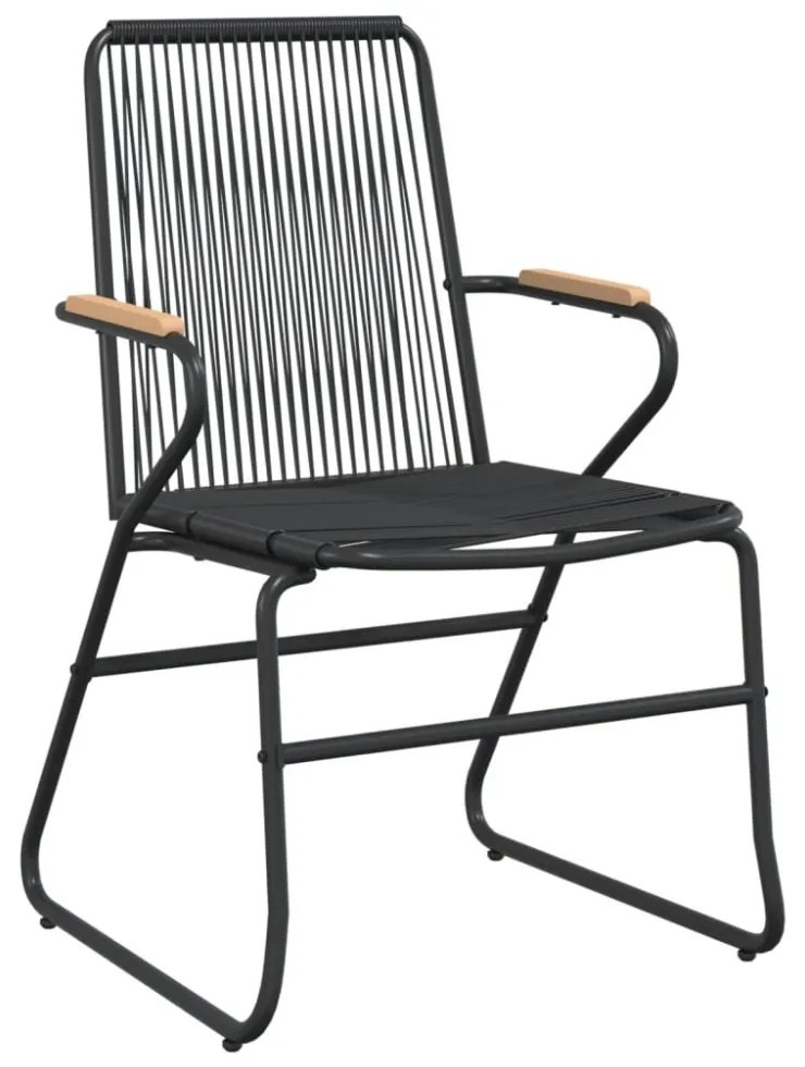 vidaXL 7 részes fekete PVC rattan kerti étkezőgarnitúra