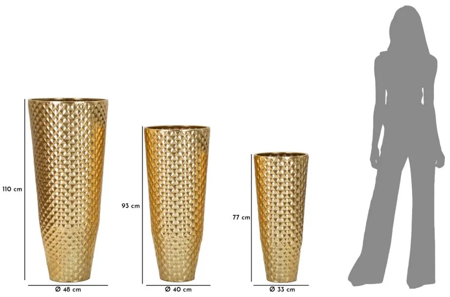 Vázatartó glotty készlet3 db ø 48x110-40x93-33x77cm