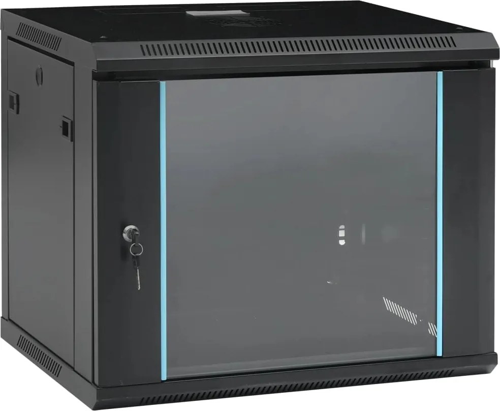 vidaXL 9U fali hálózati szekrény 19" IP20 600 x 450 x 510 mm