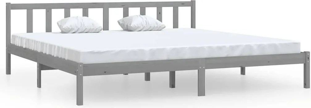 vidaXL szürke tömör fenyőfa ágykeret 200 x 200 cm