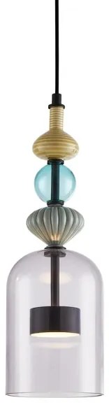 LED Csillár zsinóron ARTE LED/12W/230V átm. 13 cm fekete