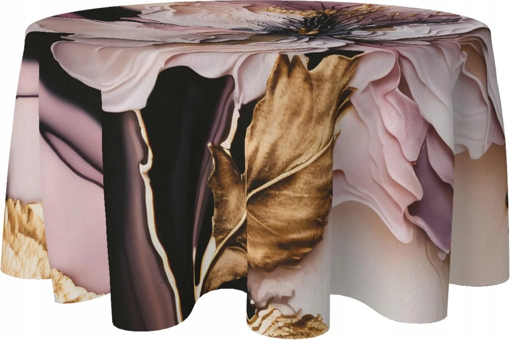 Abrosz Kerek Dekorációs Asztalra 140 CM Foltálló Kör Virág Minta 137