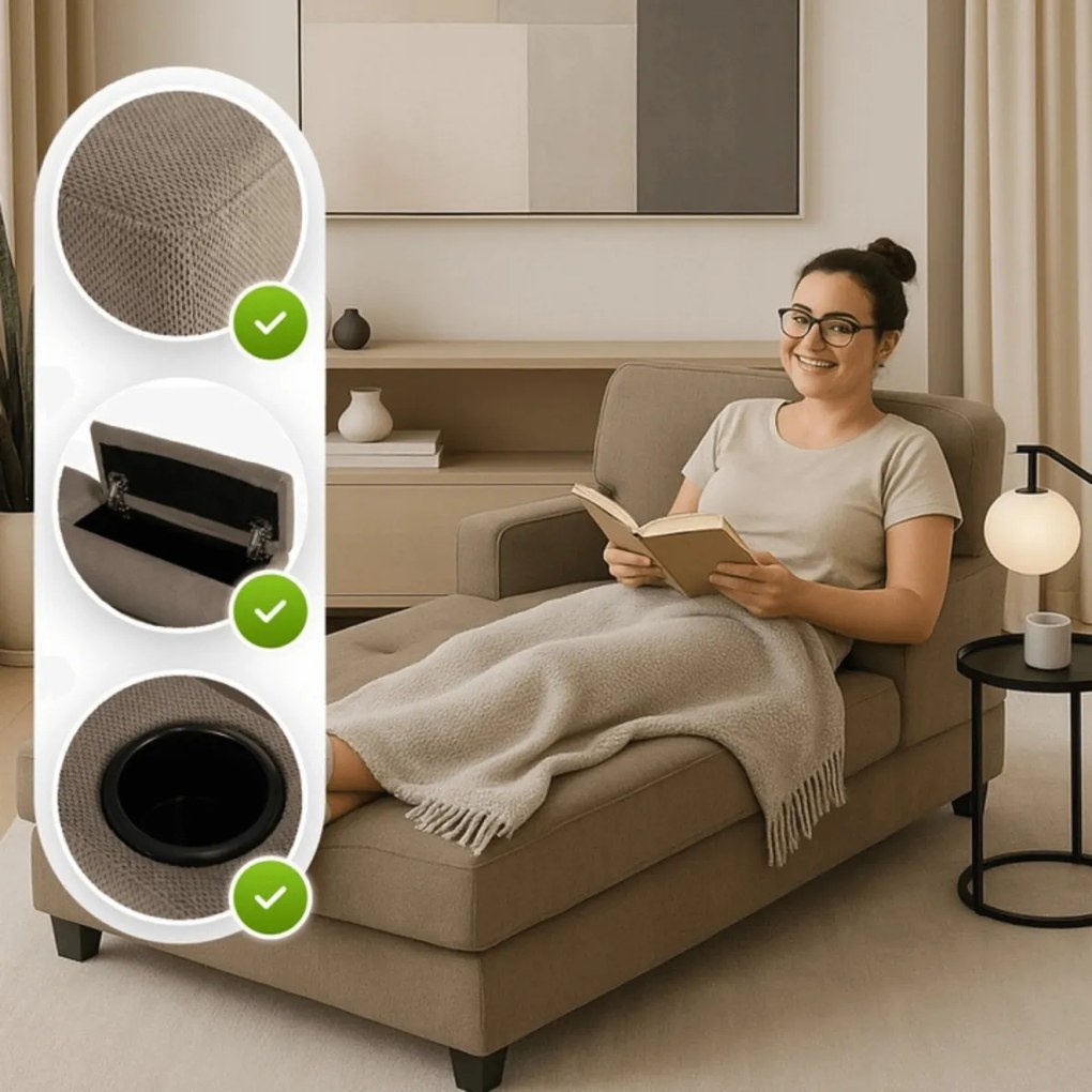 Modern Fotel Barnás-Bézs Színben. NEO