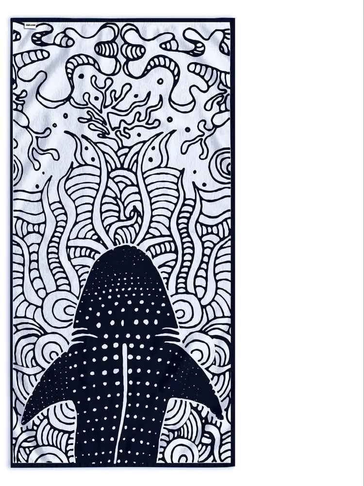Sötétkék strandtörölköző 90x180 cm Shark – DecoKing