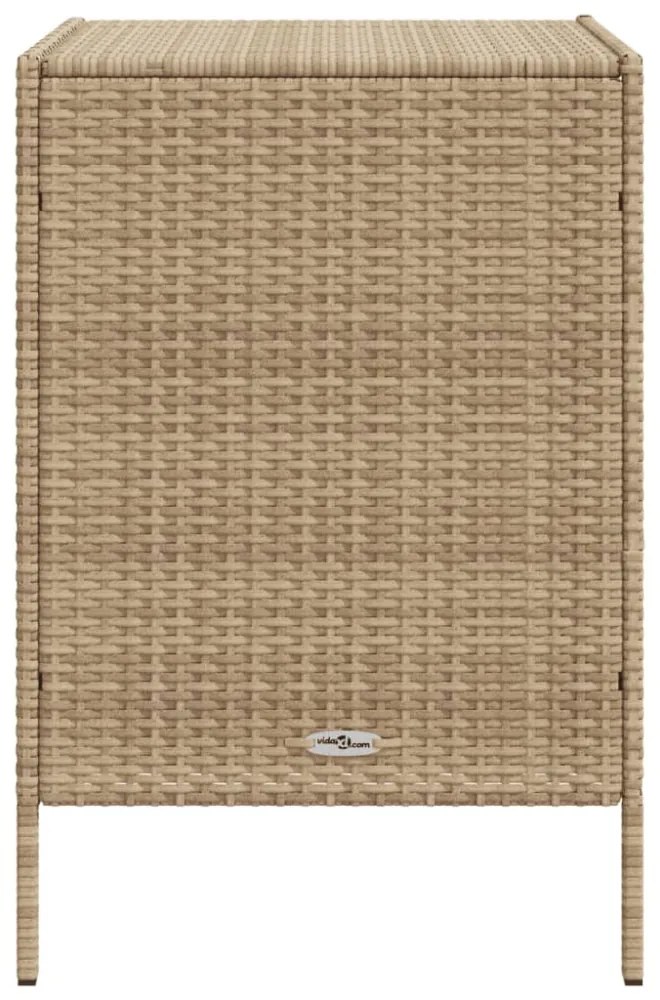 bézs polyrattan kerti tárolószekrény 55 x 59 x 80 cm