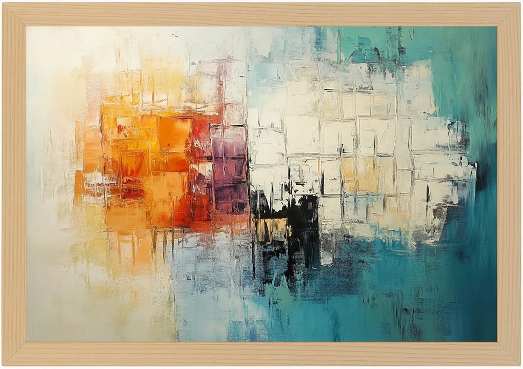 Poszter Keret Fa Színes Absztrakt Geometria Minimalizmus 60x40