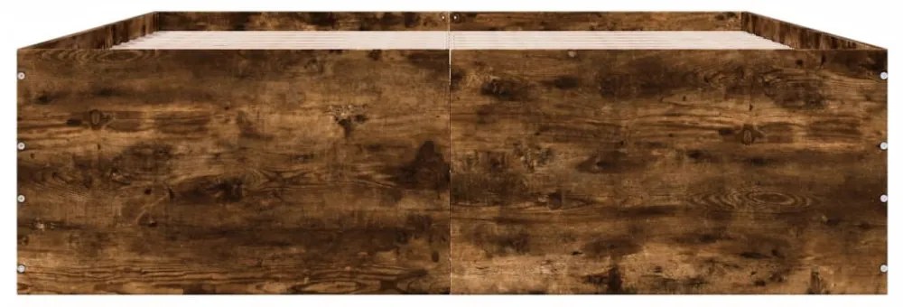 füstös tölgy színű szerelt fa ágykeret 160 x 200 cm