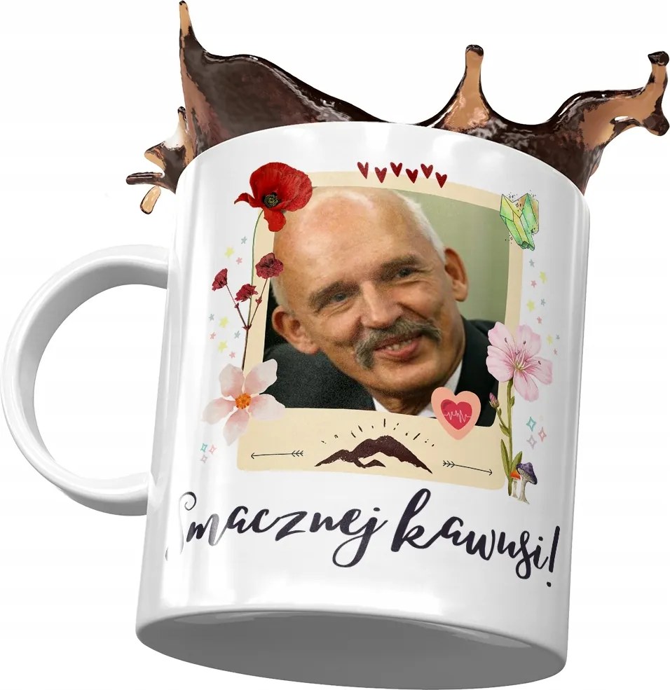 Bögre Janusz Corwin Mikke Politikusok Ajándék Nyomtatott Fotóval