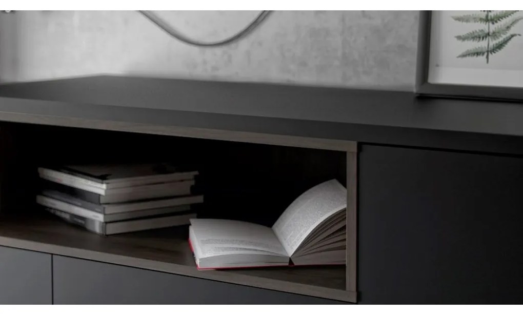 Atrei II komód, fekete / dió