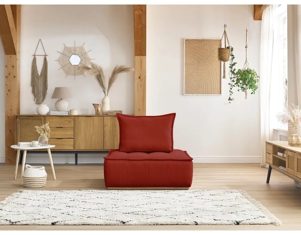 Téglavörös zsenília fotel Elisa – Bobochic Paris