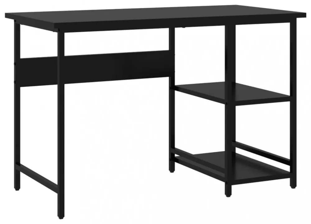 fekete MDF és fém számítógépasztal 105 x 55 x 72 cm