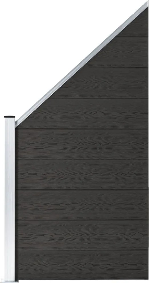 vidaXL fekete WPC kerítéspanel 95 x (105-180) cm
